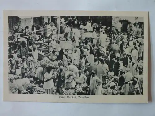 Ak Sansibar, Zanzibar, Fruit Market, um 1910 nicht gelaufen, Verlag Gomes & Son