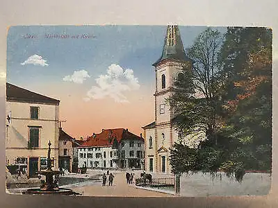 AK Cirey, Marktplatz mit Kirche, gel. 1917