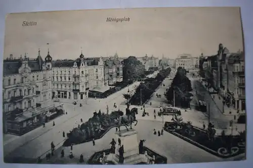 Ak Stettin, Szczecin, Königsplatz, 1909 gelaufen