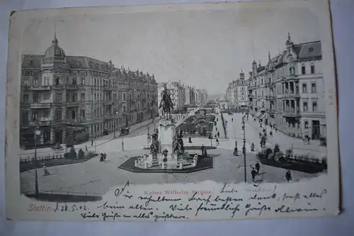 Ak Stettin, Szczecin, Kaiser Wilhelm Strasse, 1902 gelaufen