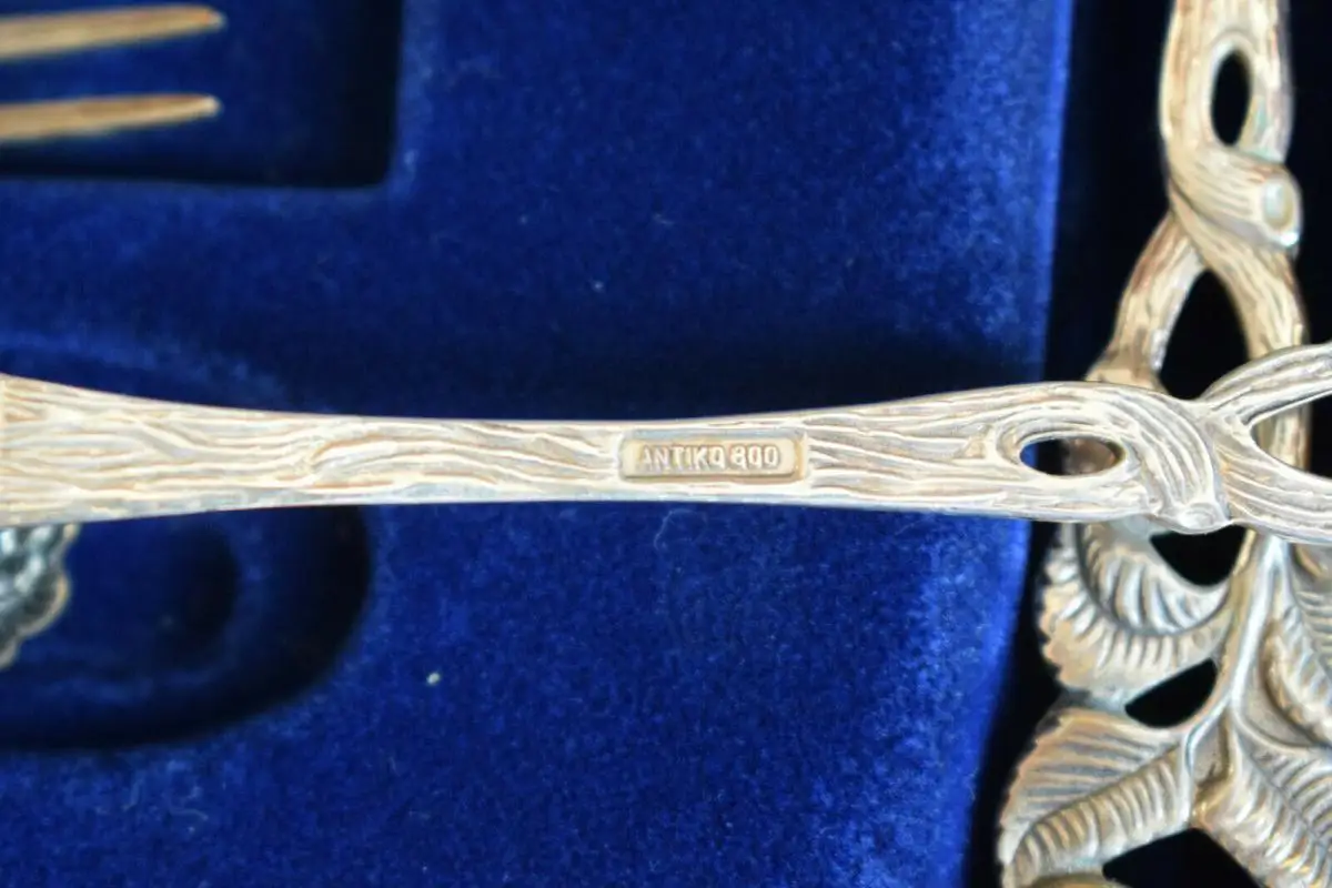 6 Personen Hildesheimer Rose Antiko 800-er Silber 15 Teile + Kette mit Anhänger 4