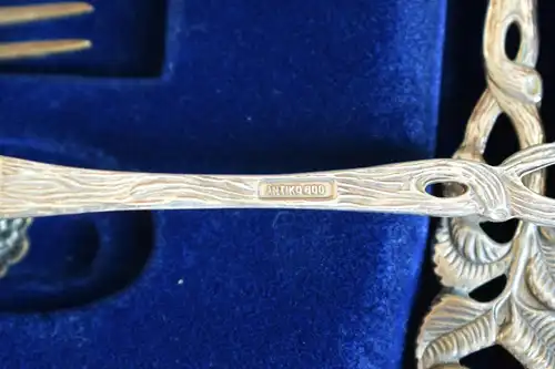 6 Personen Hildesheimer Rose Antiko 800-er Silber 15 Teile + Kette mit Anhänger
