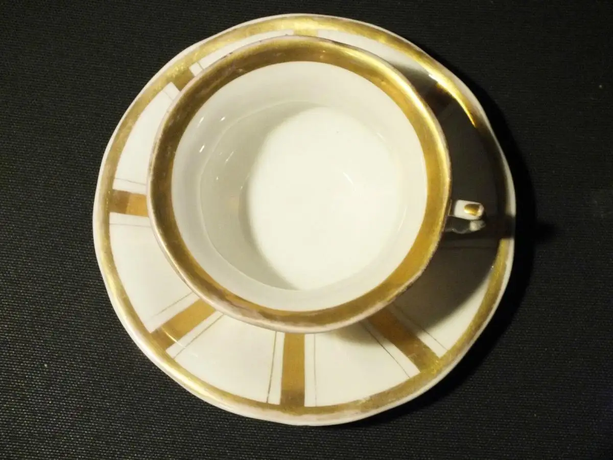 Tasse mit Untertasse Biedermeier KPM Krister Porzellan Manufaktur guter Zustand! 1