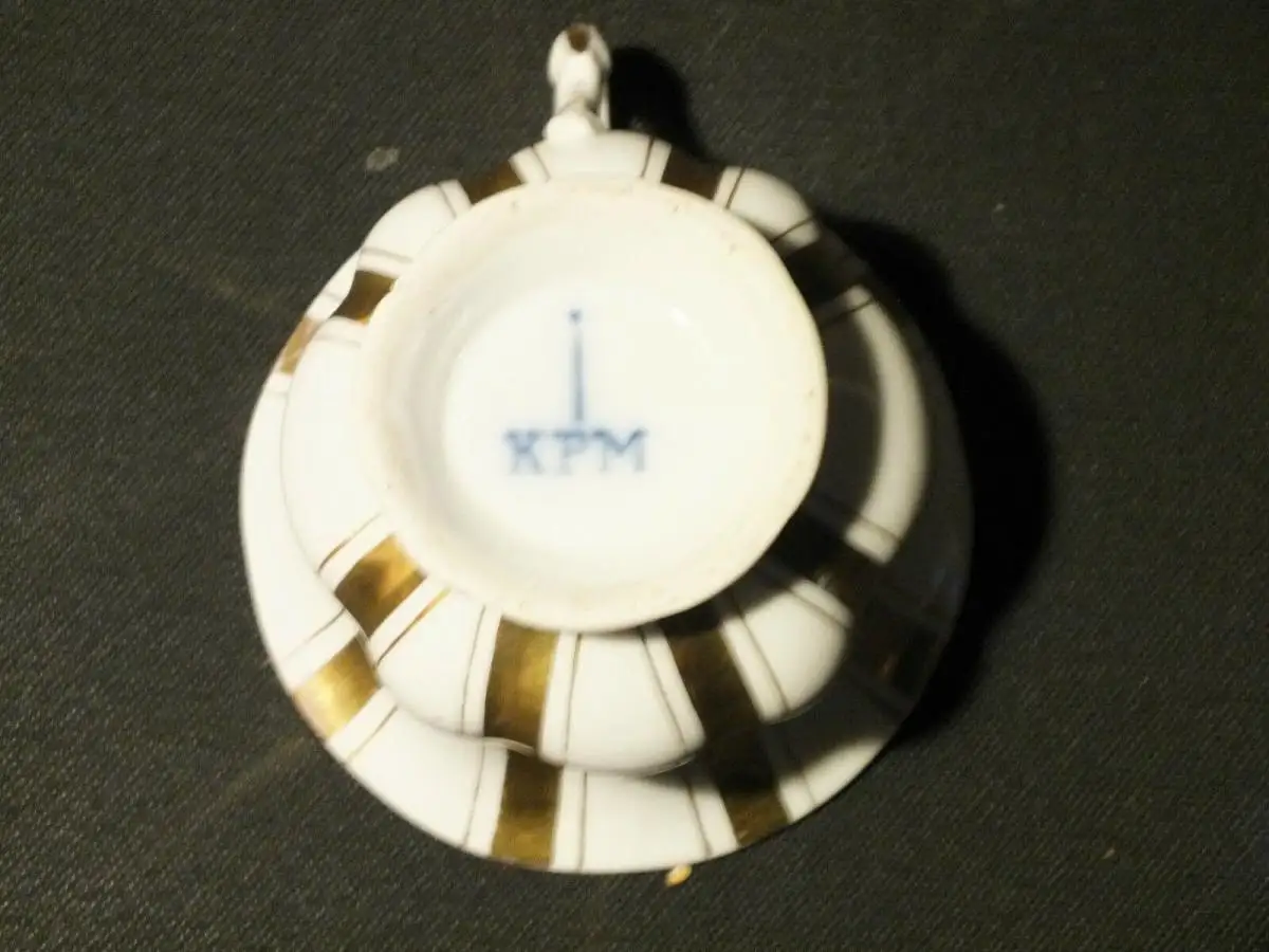 Tasse mit Untertasse Biedermeier KPM Krister Porzellan Manufaktur guter Zustand! 6