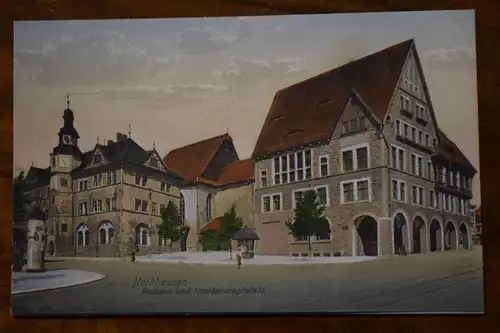 Ak Nordhausen Rathaus und Sparkassengebäude, um 1910 nicht gelaufen