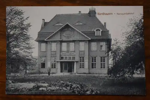 Ak Nordhausen Harz-Querbahnhof , um 1923 nicht gelaufen