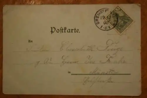 Ak Gruss aus Hohenlimburg, Schlosshof und Totale, 1900 gelaufen