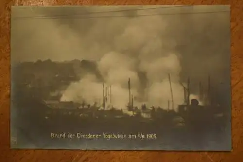 Ak Brand der Dresdener Vogelwiese am 2.8. 1909,  nichtgelaufen