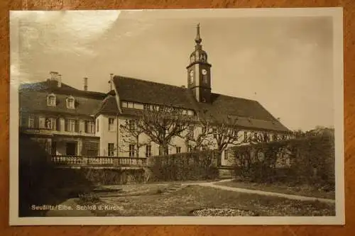 Ak Seußlitz / Elbe, Schloß und Kirche,  um 1925 nicht gelaufen