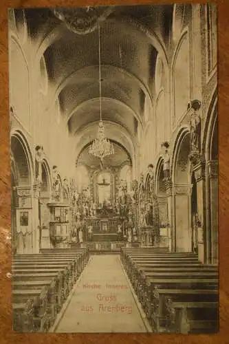 Ak Gruss aus Arenberg, Kirche Inneres, um 1907 gelaufen