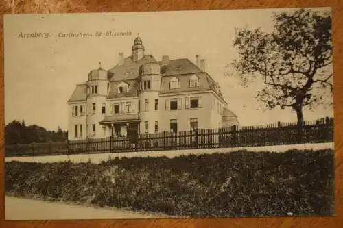 Ak Arenberg, Caritashaus mit St. Elisabeth, um  1911 gelaufen, Bahnpost