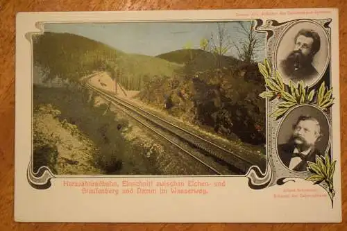 Ak Harzzahnradbahn, Einschnitt zwischen Eichen- und Staufenberg um 1900 nicht g.