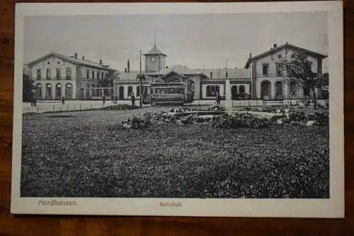 Ak Nordhausen Bahnhof , um 1923 nicht gelaufen