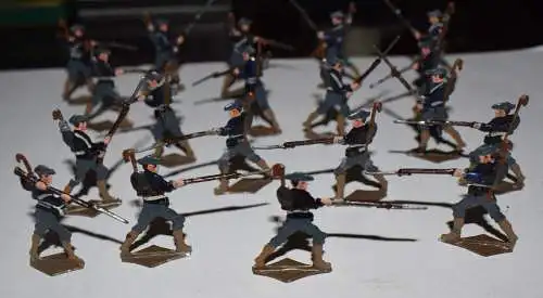 Heinrichsen Belgien Infanterie im Marsch 18 Teile Zinnfiguren Original Schachtel