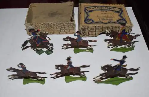 Heinrichsen, Napoleon Generalstab i. Galopp 6 Teile Zinnfiguren in Original