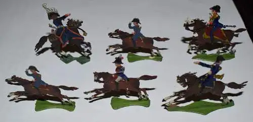 Heinrichsen, Napoleon Generalstab i. Galopp 6 Teile Zinnfiguren in Original