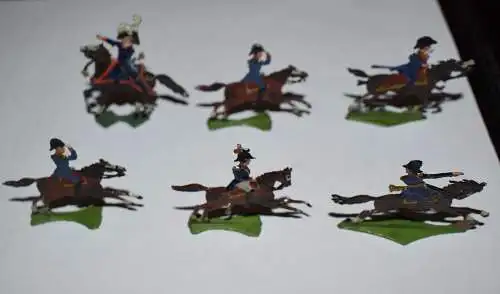 Heinrichsen, Napoleon Generalstab i. Galopp 6 Teile Zinnfiguren in Original