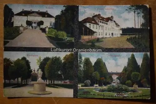Ak Luftkurort Oranienbaum, Schloß, Kinderheilstätte, Markt, Park, 1921 gelaufen