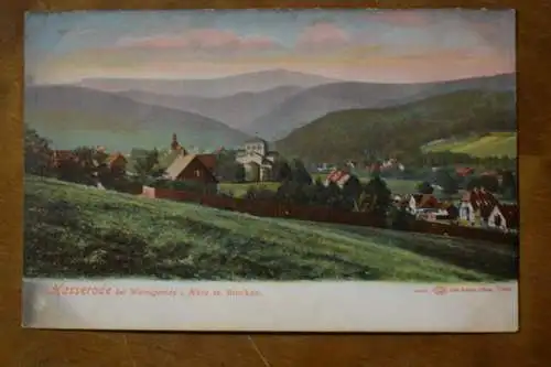 Ak Hasserode bei Wernigerode i. Harz m. Brocken , um 1910 nicht gelaufen