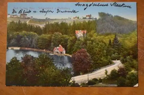 Ak Bad Sachsa Harz - Schmelzteich u. Pfaffenberg, 1910 gelaufen