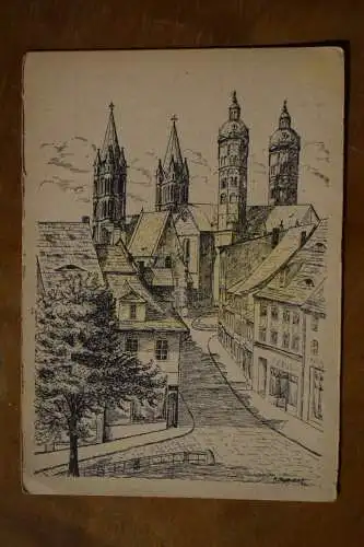 Ak Naumburg , Blick auf den Dom, gez. M. Nauendorf, um 1930 nicht gelaufen