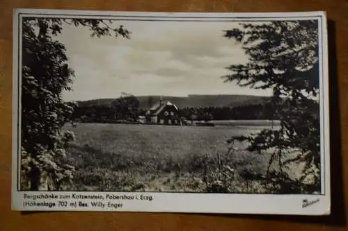 Ak Bergschänke zum Katzenstein, Pobershau i. Erzgebirge, Bes. Willy Enger 1938