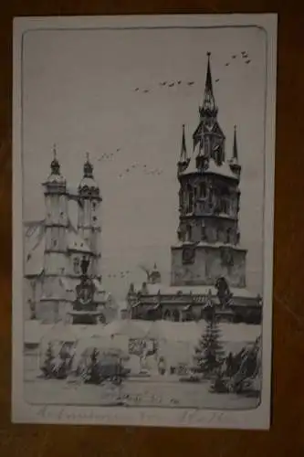 Ak Halle (S.), Winterkarte, Marktplatz , um  1900 nicht gelaufen