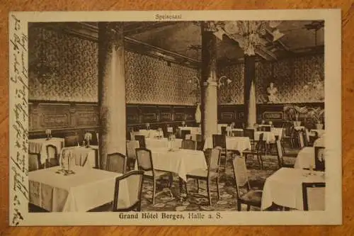 AK Halle / Saale, Grand Hotel Berges, Innenansicht, 1909  gelaufen