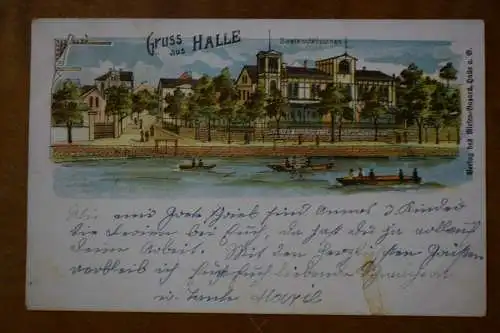 AK Gruss aus Halle / Saale, Saaleschlösschen, 1911 gelaufen