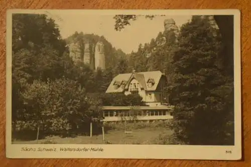 Ak Waltersdorfer Mühle, Sächs. Schweiz, um 1953 gelaufen