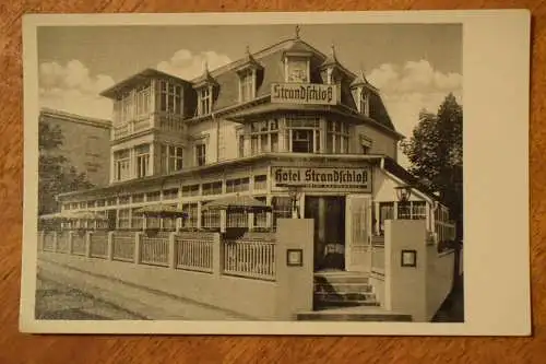 Ak Hotel strandschloß, Inh. Kurt Rossow, Ostseebad Ahlbeck, um 1930 nicht gel.