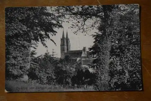 Ak Oschatz, Durchblick vom Stadtpark auf die St. Aegidienkirche, 1930 gelaufen