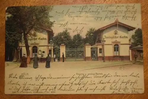 Köln, Zoologischer Garten, um 1904 gelaufen