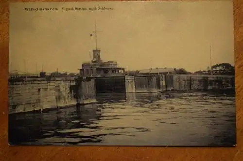Wilhelmshaven, Signal-Station u. Schleuse, 1909 gelaufen