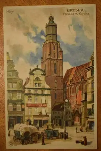 Breslau, Elisabethkirche, Künstlerkarte Kley,   um 1920 nicht gelaufen
