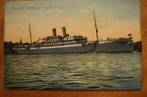 Dampfer Hamburg, Hamburg Amerika Linie, um 1908 gelaufen