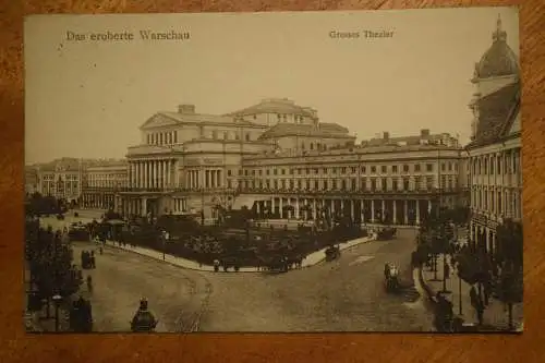 Das eroberte Warschau, Grosses Theater,  um 1916 gelaufen