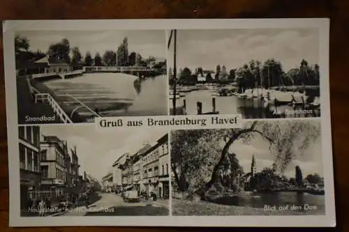 Ak Gruß aus Brandenburg Havel, Strandbad, Am Bootshaus, Hauptstr., 1961 gelaufen