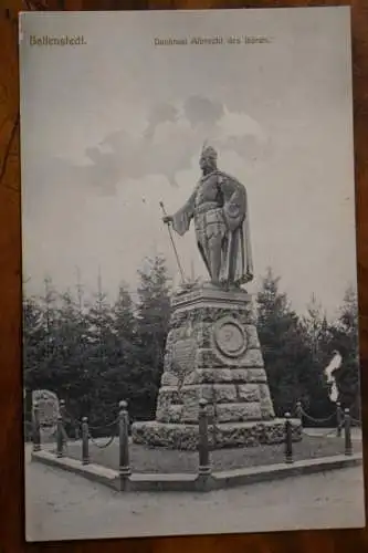 Ak Ballenstedt., Denkmal Albrecht des Bären,  1910 gelaufen