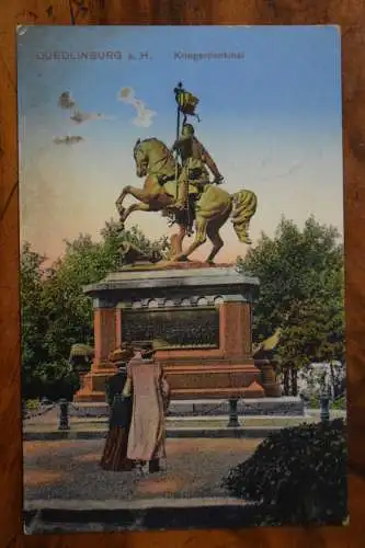 Ak Quedlinburg a. H., Kriegerdenkmal, Feldpost 1915 gelaufen