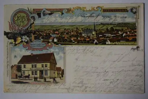 Ak Gruss aus Königerode, Totalansicht, Gasthof zum goldenen Stern  1904 gelaufen