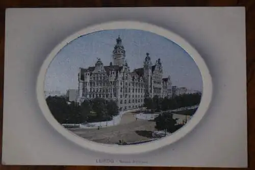 AK Leipzig, Neues Rathaus, 1910 gelaufen