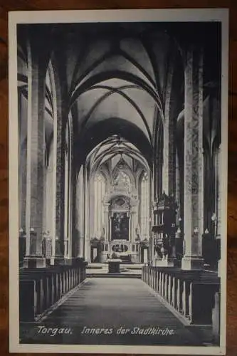 AK Torgau, Inneres der Stadtkirche, 1915 gelaufen