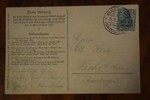 AK  Braunschweig Residenzschloß, Herzog Ernst August u. Herzogin V. Luise, 1913