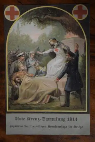 AK Rote Kreuz Sammlung 1914 zugunsten der freiwilligen Krankenpflege im Kriege