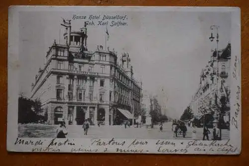 Ak Düsseldorf, Hanse Hotel Inh. Karl Salfner, 1902 gelaufen