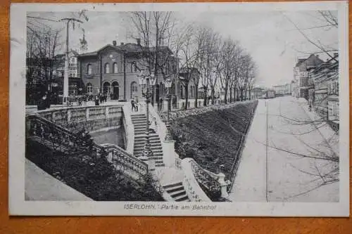 Ak Iserlohn, Partie am Bahnhof, um 1920 gelaufen