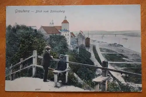 Ak Graudenz, Blick vom Schlossberg, 1909 gelaufen