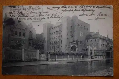 Ak Düsseldorf, Schauspielhaus, 1914 gelaufen