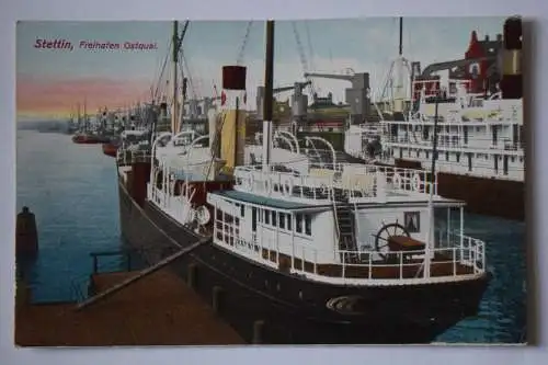 Ak Stettin, Freihafen Ostquai,  um 1910 nicht gelaufen
